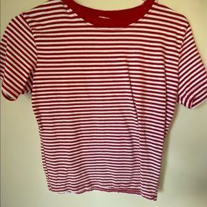 Pacsun Red and White Striped Shirt